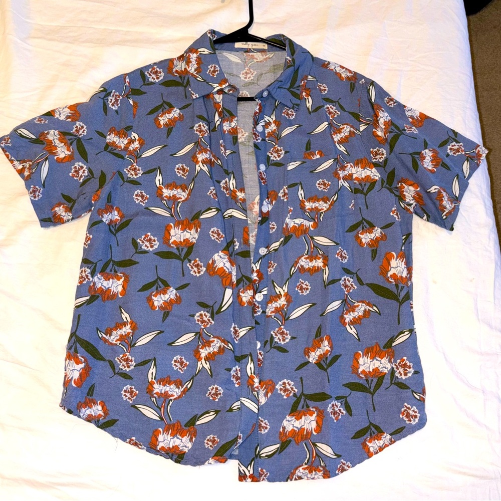 Floral Blue button down
